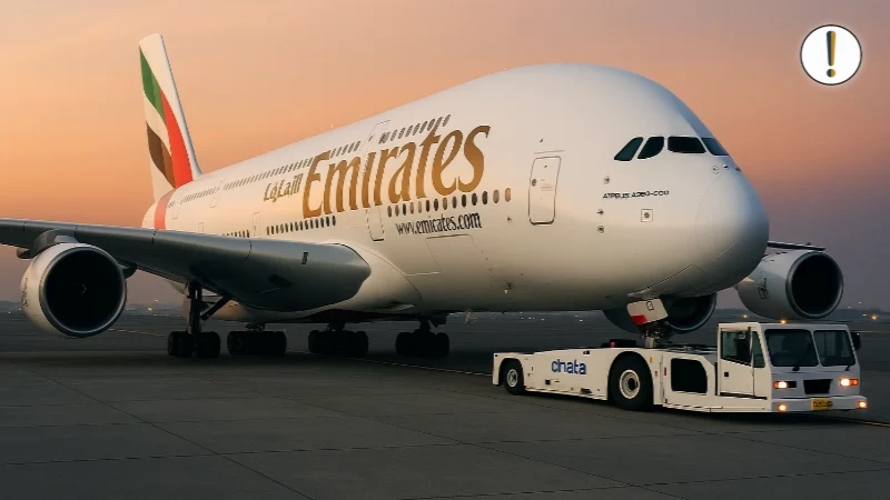 מטוס Emirates בנמל תעופה